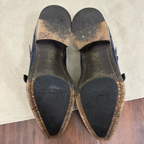 DONALD J. PLINER CMONK Double Monk Strap Dress Shoes Blue ITALY MADE - Picture 9 of 10